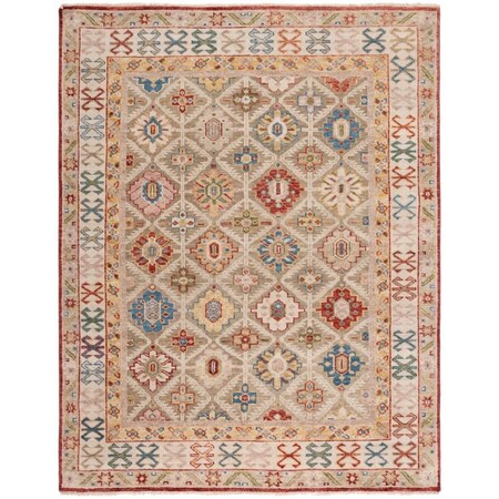 Safavieh 9 x 12 ft. Samarkand Traditional Rectangle Hand Knotted Rug Beige & Ivory SRK173B-9